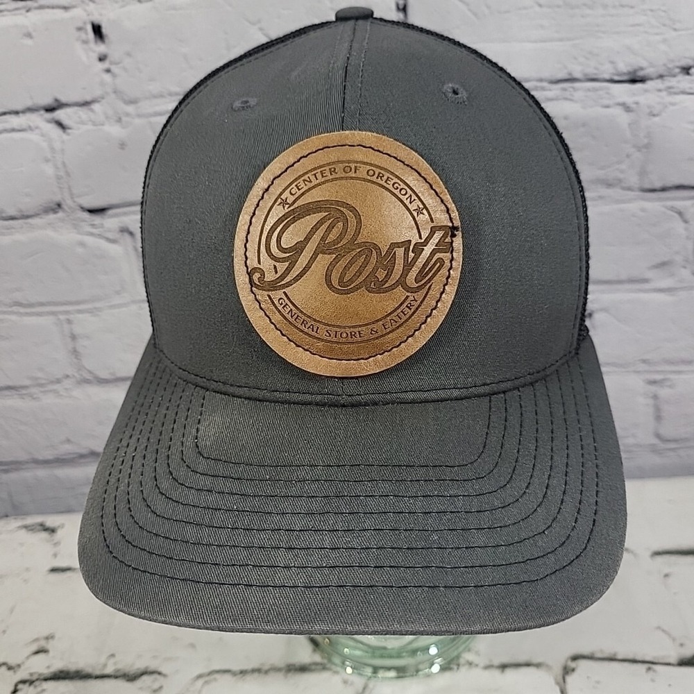Post‎ Oregon General Store Hat Mens OS Snapback Trucker Faux Leather Patch Cap